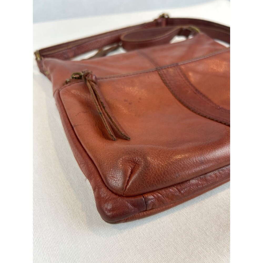 Margot New York Leather Crossbody Bag Brown Adjustable Strap READ - Picture 3 of 12